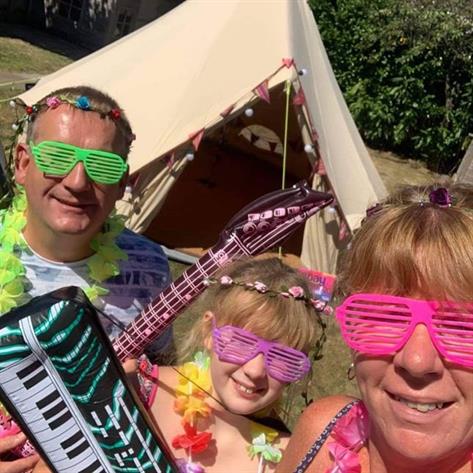 Family wearing festival dressing up